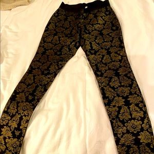 Fabulous Black/Gold midweight pull up stretch pant